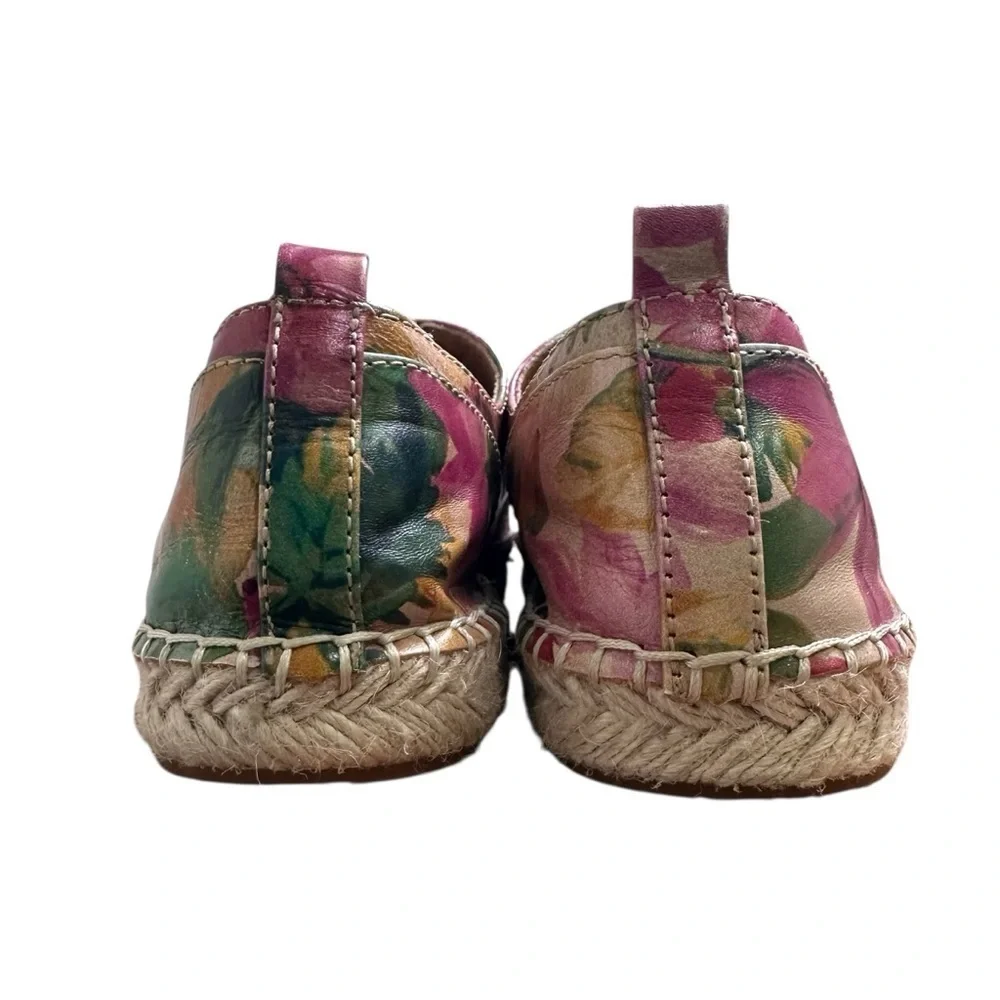 Patricia Nash Women’s 6 Eva Floral Leather Espadrille Zipper Slip-On Flat Shoe